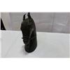 Image 2 : WOOD AND METAL BRONZE LIKE HORSE HEAD