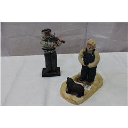 TWO FOLKART FIGURES