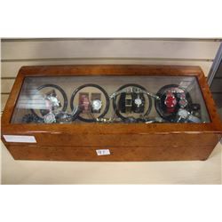 WATCH DISPLAY CASE FULL OF WATCHES