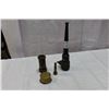 Image 1 : THREE BRASS NOZZLES AND BRASS WATER METER HANDLE