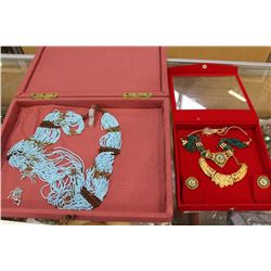 TWO EASTERN BOXED NECKLACE SETS