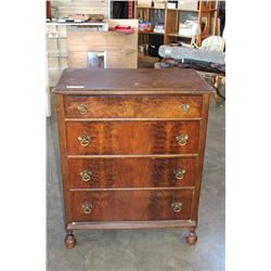 VINTAGE 4-DRAWER WALNUT DRESSER