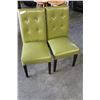 Image 1 : PAIR OF GREEN LEATHER CHAIRS