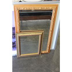 TWO DECORATIVE WALL MIRRORS