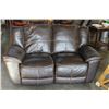 Image 2 : THREE PIECE BROWN OVERSTITCHED SOFA SET SOFA LOVESEAT AND