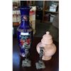 Image 1 : EASTERN VASE AND TWO CANDLE STICKS
