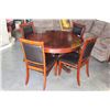 Image 1 : ROUND MAHOGANY DINING TABLE AND FOUR CHAIRS