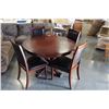 Image 2 : ROUND MAHOGANY DINING TABLE AND FOUR CHAIRS