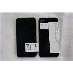 TWO IPHONE 4 BLACK UNKNOWN parts only