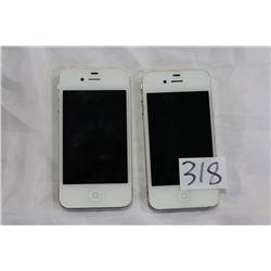 TWO IPHONE 4 WHITE parts only