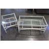 Image 1 : WHITE BAMBOO GLASSTOP 2-PIECE COFFEE TABLE SET