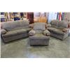 Image 1 : 3 PIECE PILLOW BACK WOOD FRAME SOFA LOVESEAT AND CHAIR