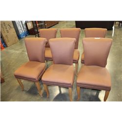 SET OF SIX UPOLSTERED DESIGNER DINING CHAIRS