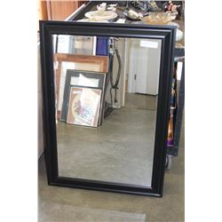 BLACK FRAMED BEVELLED WALL MIRROR