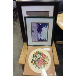 NEEDLEWORK AND PHOTO AND FRAMES