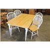 Image 1 : WHITE AND MAPLE TABLE AND FOUR CHAIRS