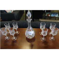 CRYSTAL DECANTER AND GLASSES