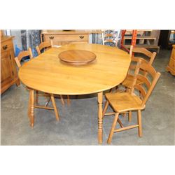 VILAS MAPLE DROPLEAF TABLE WITH FIVE CHAIRS AND LAZY