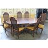Image 2 : WALNUT DINING TABLE AND LEAF AND SIX CHAIRS
