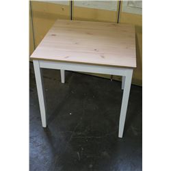 SQUARE WHITE PINE TOP TABLE AND CHAIR