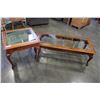Image 1 : 2 PIECE OAK AND GLASS COFFEE TABLE SET