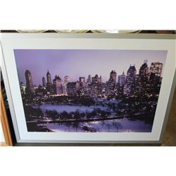 LARGE WHITE FRAMED CITY PHOTO PRINT