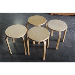 FOUR STACKING MAPLE STOOL