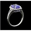 Image 4 : 18KT White Gold 4.28ct Tanzanite and Diamond Ring