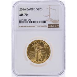2016 $25 American Gold Eagle Coin NGC Graded MS70