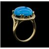 Image 4 : 14KT Yellow Gold 9.03ct Turquoise and Diamond Ring