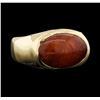 Image 2 : 14K Yellow Gold Oval Cut Catseye Gemstone Ring