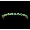 Image 1 : 14KT Yellow Gold 4.81cte Emerald and Diamond Bracelet