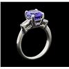 Image 4 : 14KT White Gold 3.45ct Tanzanite and Diamond Ring