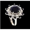 Image 4 : 14KT White Gold 6.61ctw Sapphire and Diamond Ring