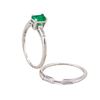 Image 3 : 14KT White Gold .50ct Emerald and Diamond Wedding Ring Set
