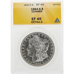 1884-S $1 Morgan Silver Dollar Coin Cleaned EF45 Details
