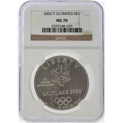 2002-P $1 Salt Lake Olympics Silver Coin NGC MS70