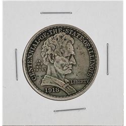 1918 Illinois Centennial Commemorative Half Dollar Coin