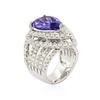 Image 3 : 18KT White Gold 6.53ct Tanzanite and Diamond Ring