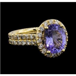 14KT White Gold 3.26ct Tanzanite and Diamond Ring