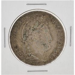 1836 France 5 Francs Silver Coin