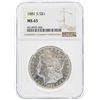 Image 1 : 1881-S $1 Morgan Silver Dollar Coin NGC MS65