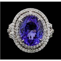 18KT White Gold 8.16ct Tanzanite and Diamond Ring