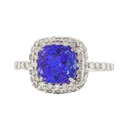 14KT White Gold 2.99ct Tanzanite and Diamond Ring