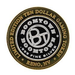 .999 Silver Boomtown Reno Nevada $10 Casino Limited Edition Gaming Token