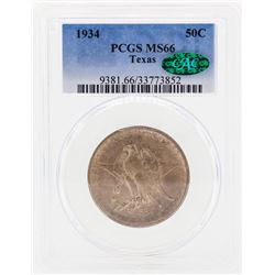 1934 Texas Commemorative Half Dollar Coin PCGS MS66