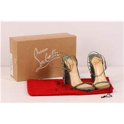 Authentic Christian Louboutin Snakeskin Strass & Spikes Heels
