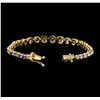 Image 4 : 14KT Yellow Gold 11.34ctw Diamond Tennis Bracelet