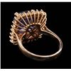 Image 3 : 14KT Rose Gold 7.37ct Tanzanite and Diamond Ring