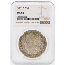 1881-S $1 Morgan Silver Dollar Coin NGC MS65